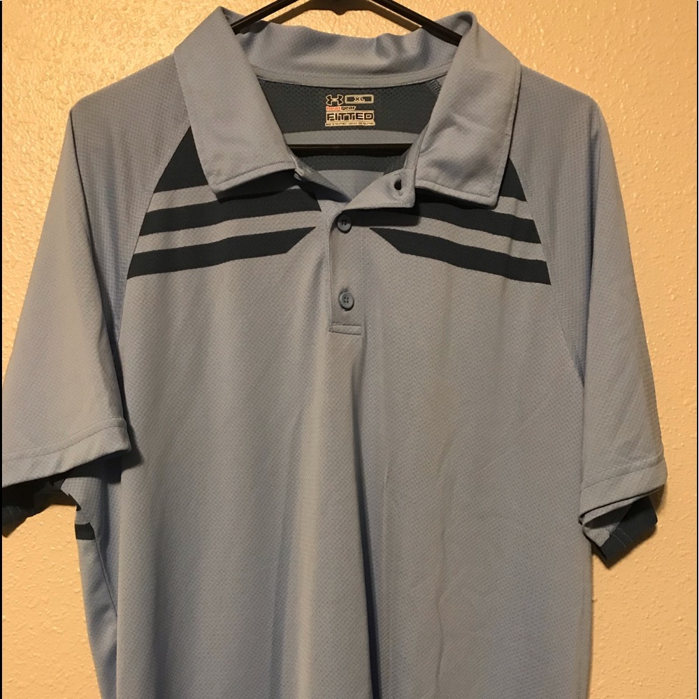 Under Armour Gray and Black Polo. XL Heat Gear